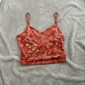 orange floral tank top